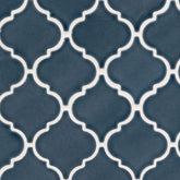 Bay Blue Arabesque 11 in. x 15 in. Glossy Ceramic Mesh-Mounted Mosaic Wall Tile by MSI (11.7 sq. ft./Case)